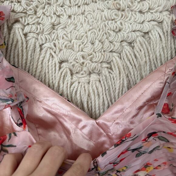 Ieena for Mac Duggal Pink Ruffled Floral Gown - Picture 9 of 11